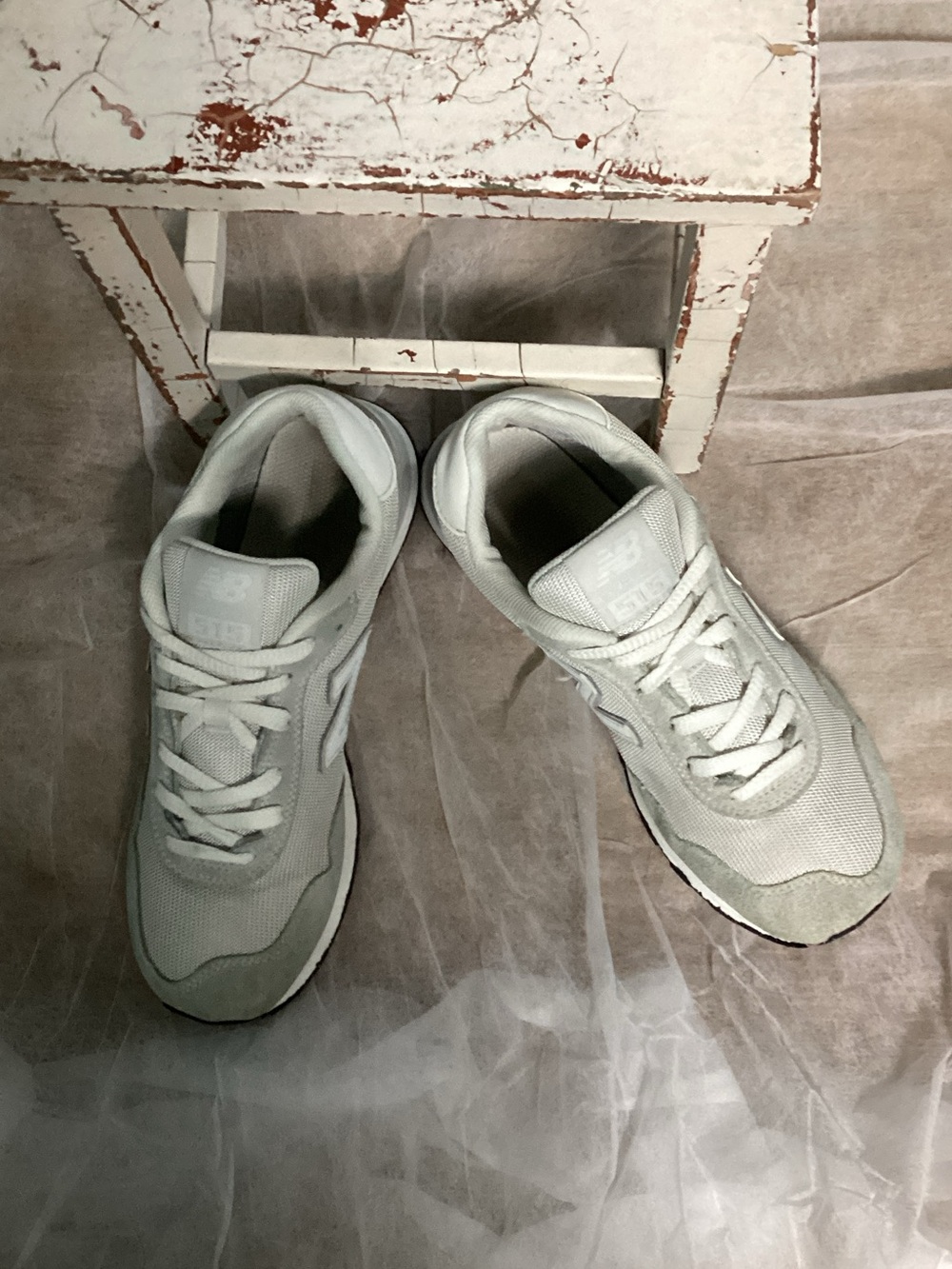 New Balance 515 Men's Light Grey Mesh & Suede Sneakers 8 Unisex